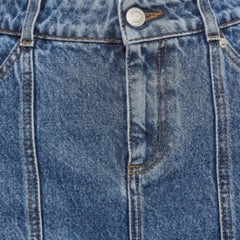 Alexander McQueen Blue Embroidered Denim Mini Skirt S