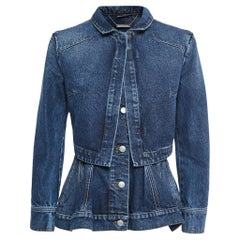 Alexander McQueen Blue Layered Effect Denim Jacket M