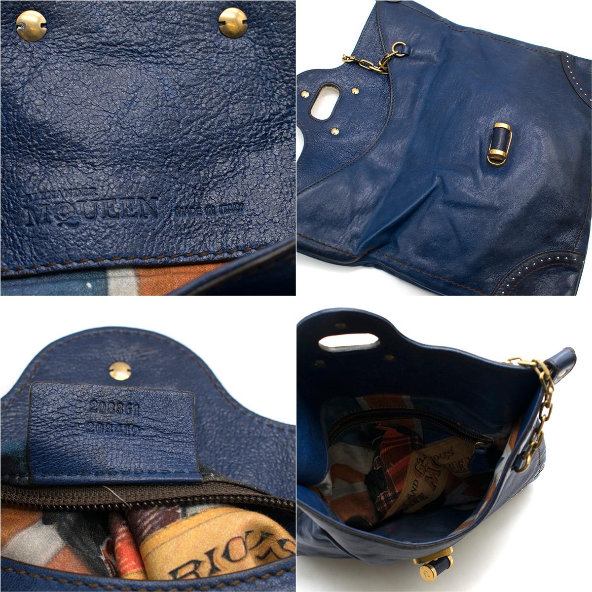 Alexander McQueen Blue Leather Clutch Bag 4