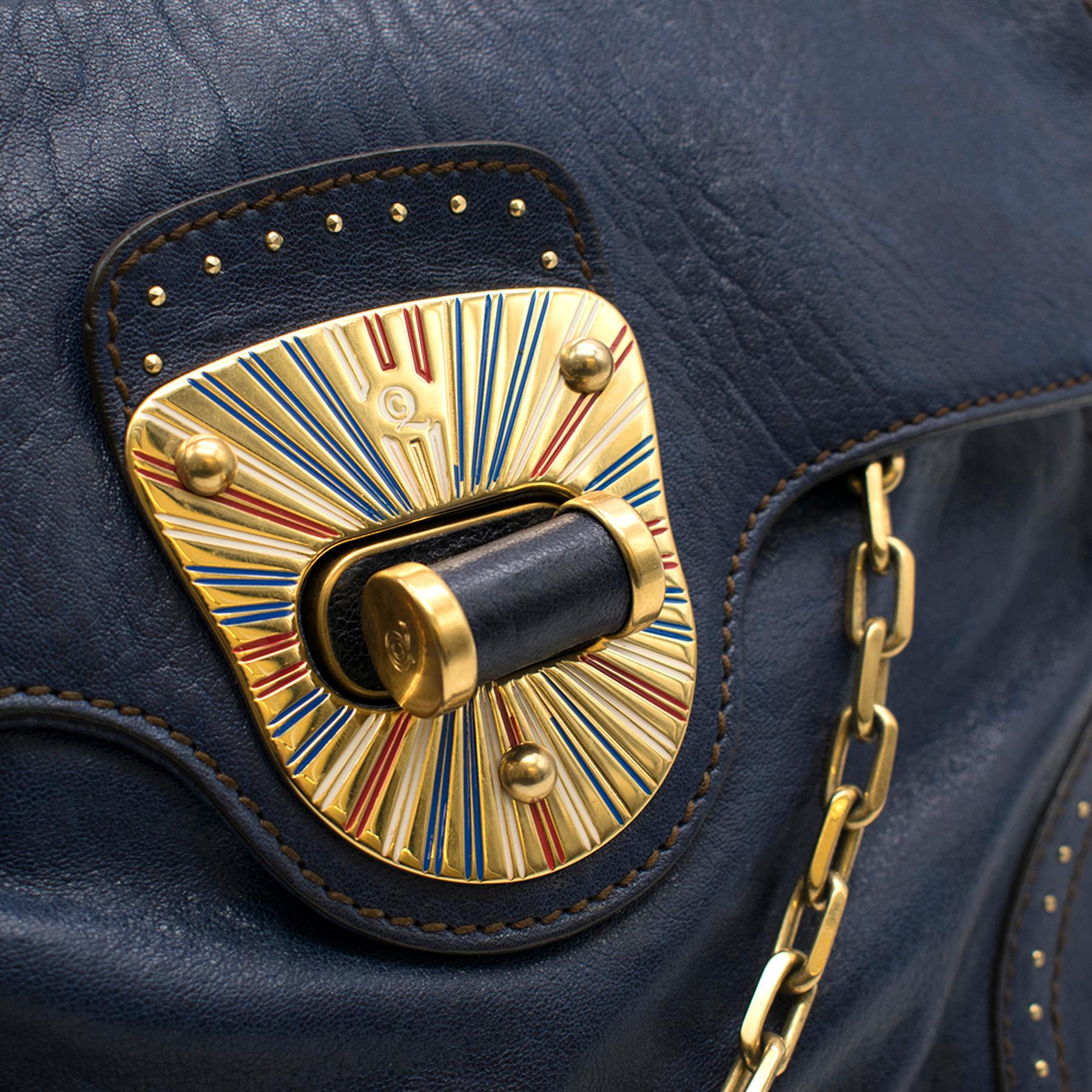 Alexander McQueen Blue Leather Clutch Bag 2