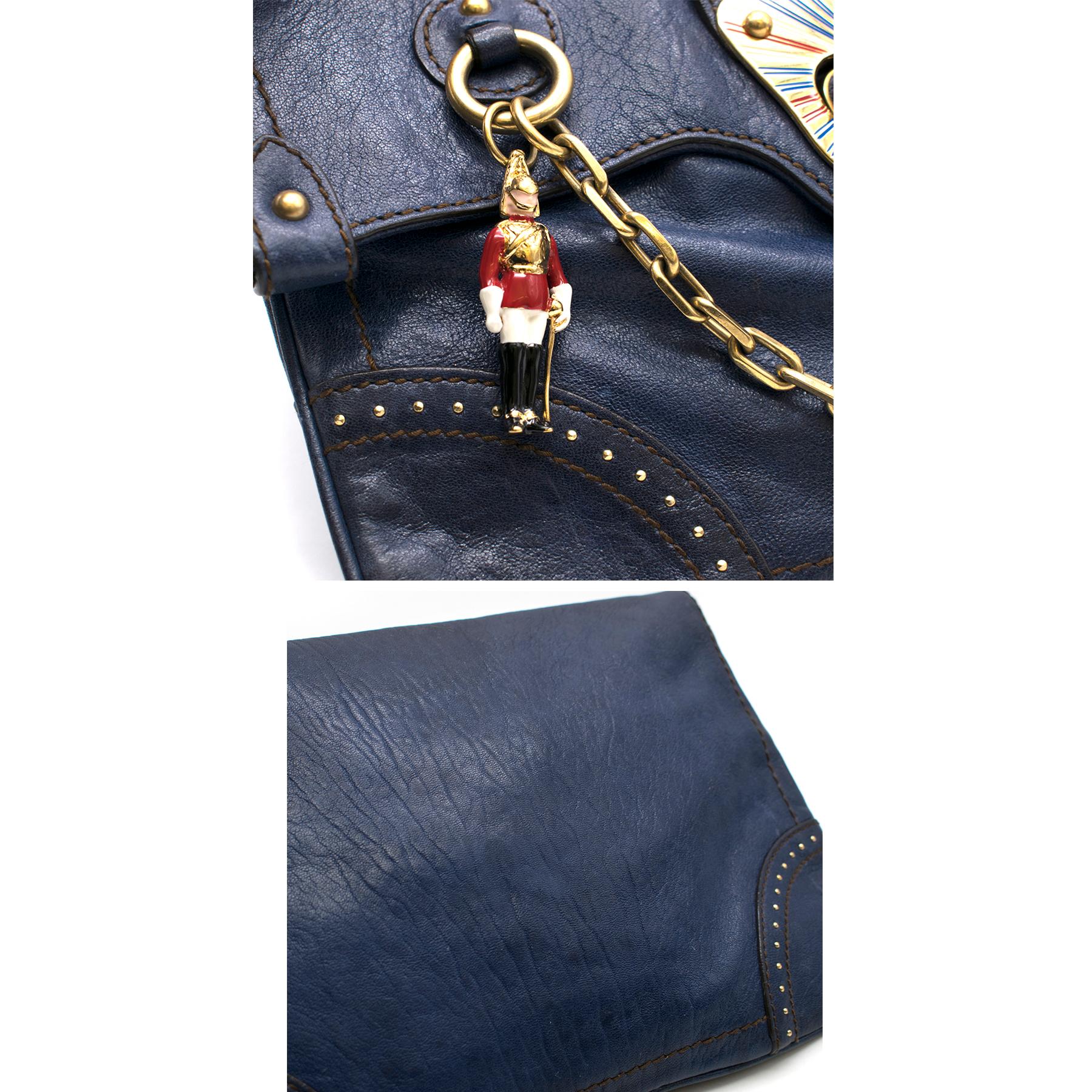 Alexander McQueen Blue Leather Clutch Bag 3
