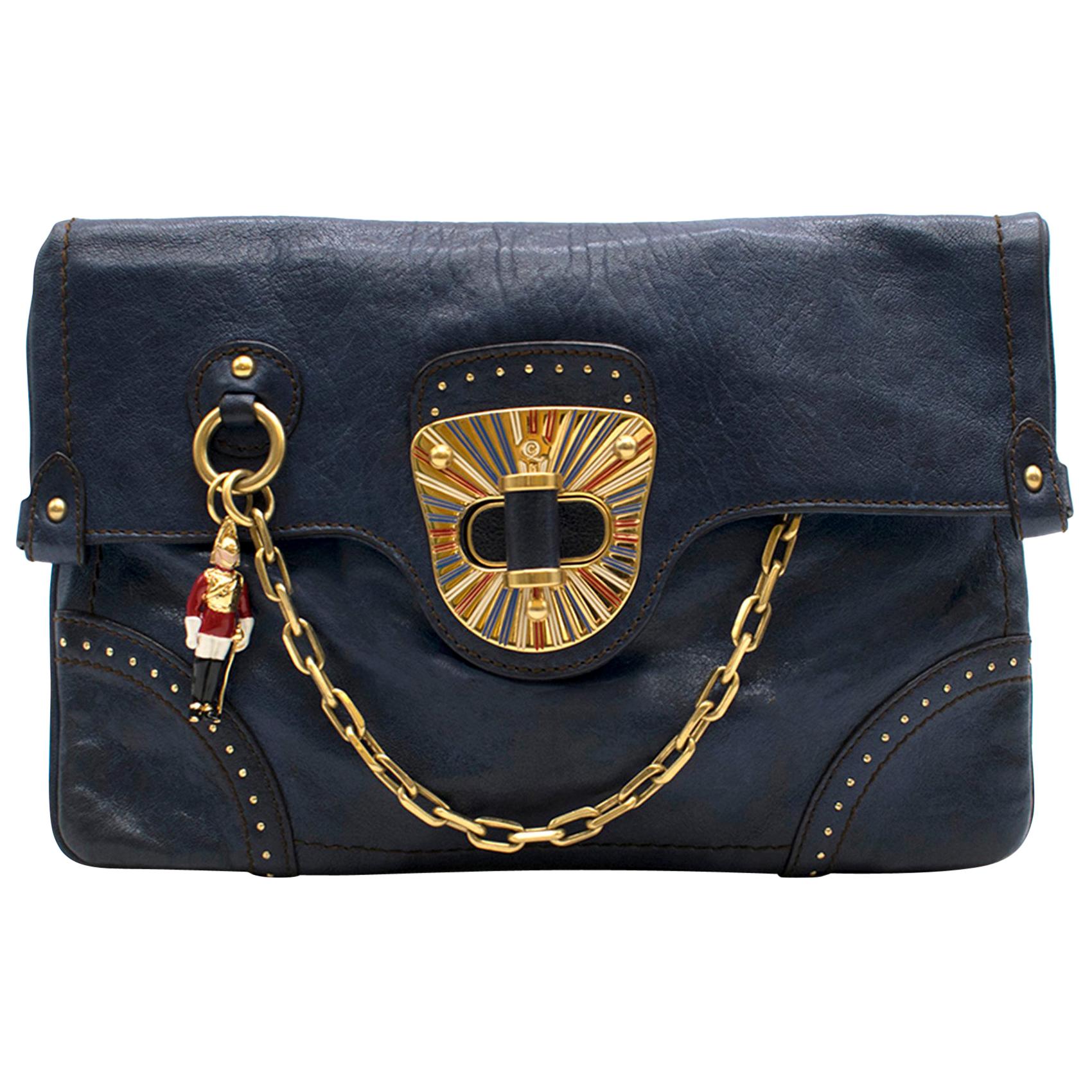 Alexander McQueen Blue Leather Clutch Bag