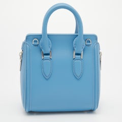 Alexander McQueen Blue Leather Mini Embellished Heroine Bag