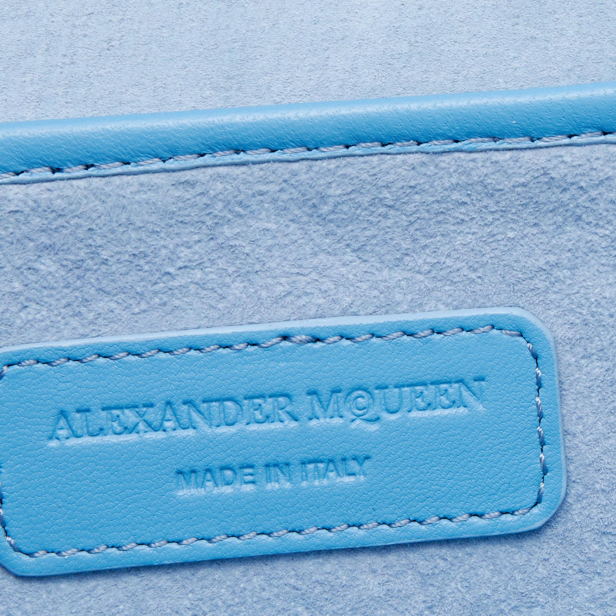 Alexander McQueen Blue Leather Mini Embellished Heroine Bag 2