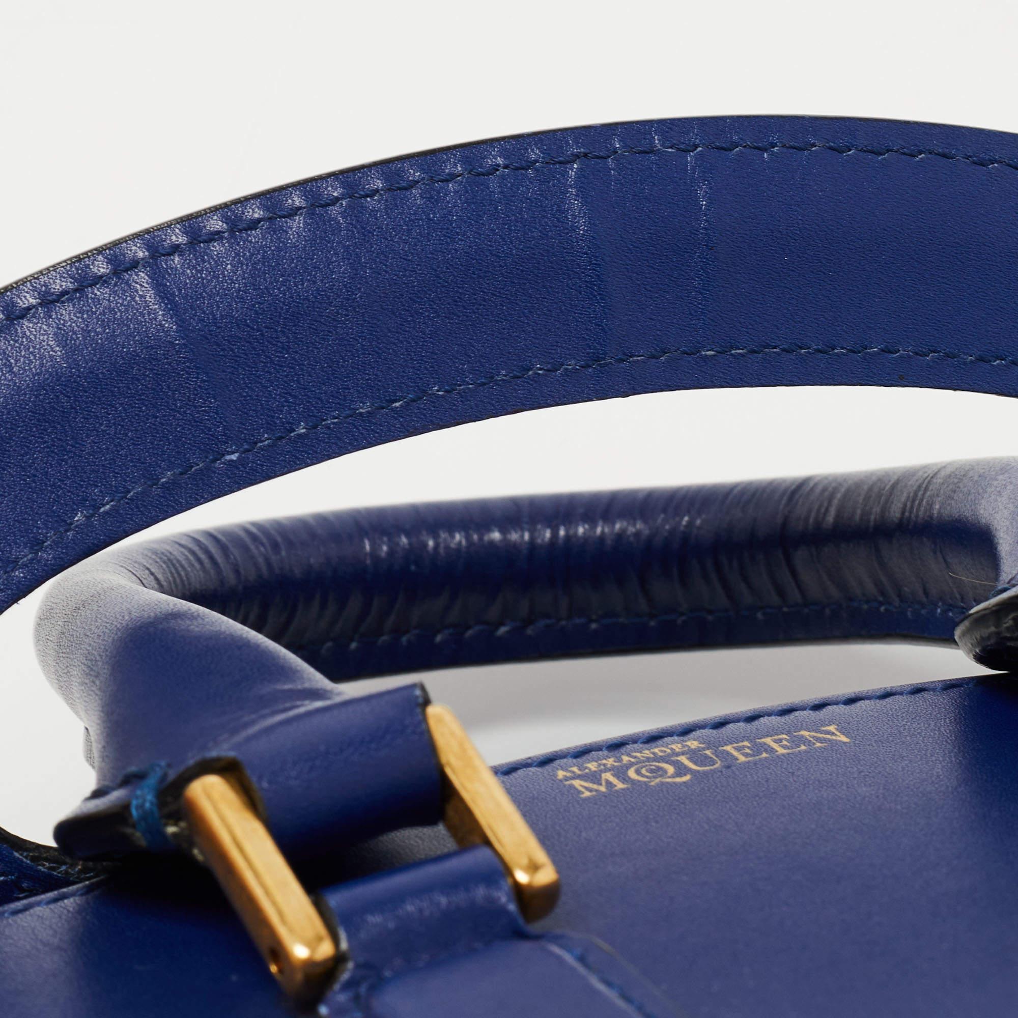 Alexander McQueen Blue Leather Mini Heroine Bag 7