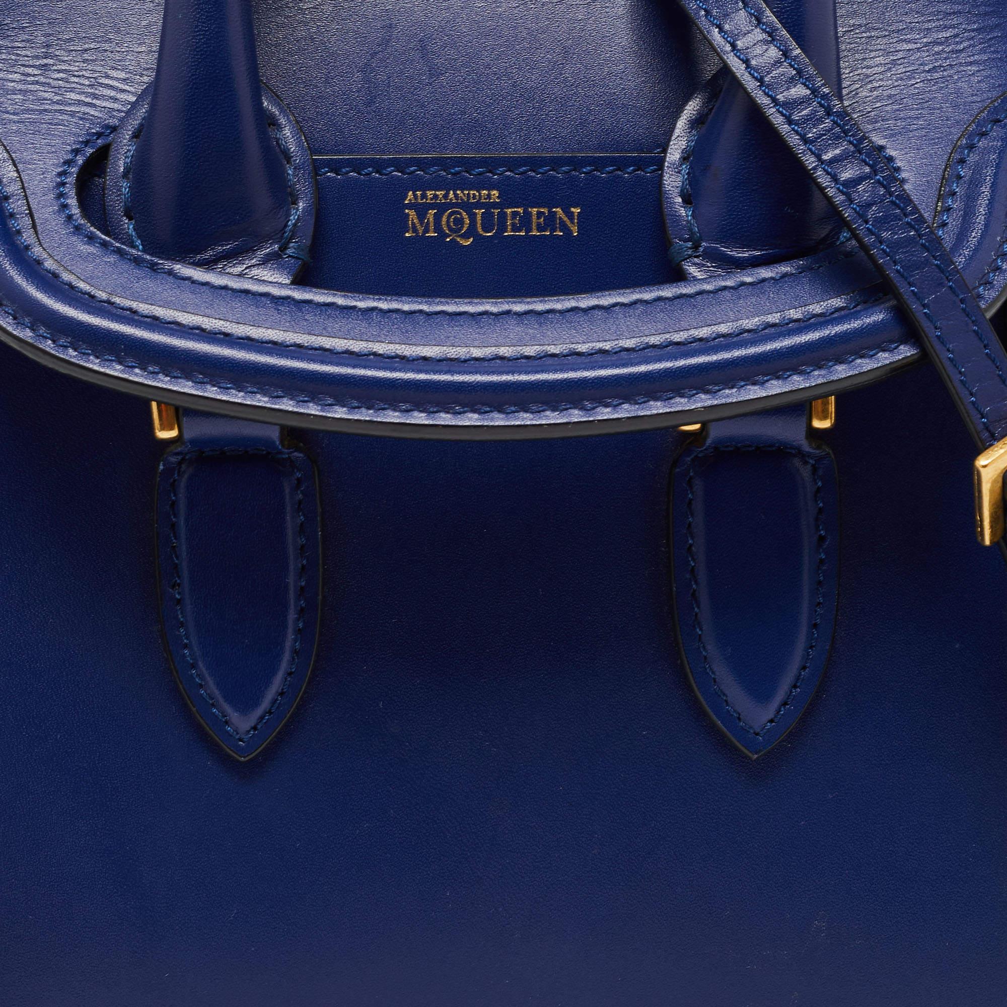 Alexander McQueen Blue Leather Mini Heroine Bag 9