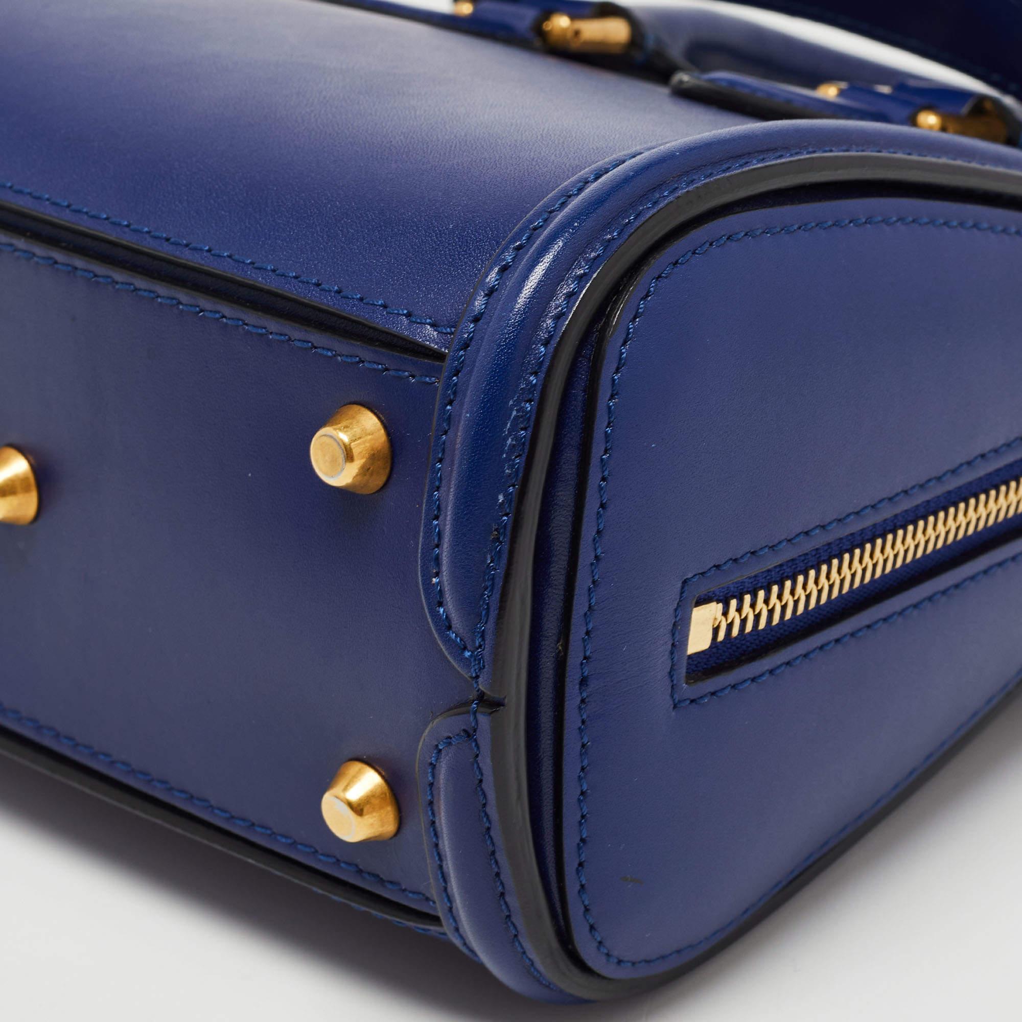 Alexander McQueen Blue Leather Mini Heroine Bag 10