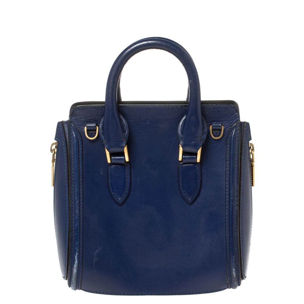 Women's Alexander McQueen Blue Leather Mini Heroine Bag