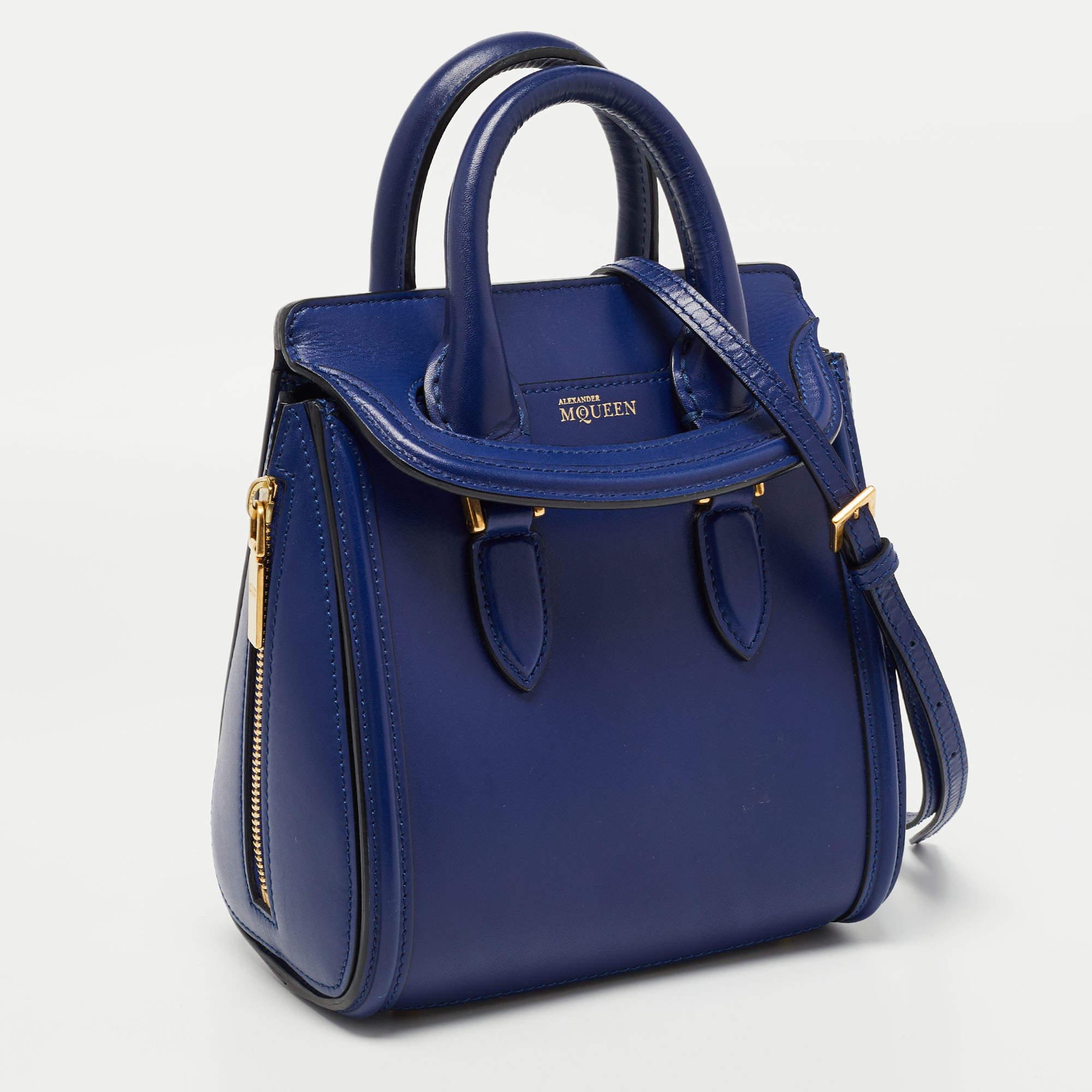 Women's Alexander McQueen Blue Leather Mini Heroine Bag