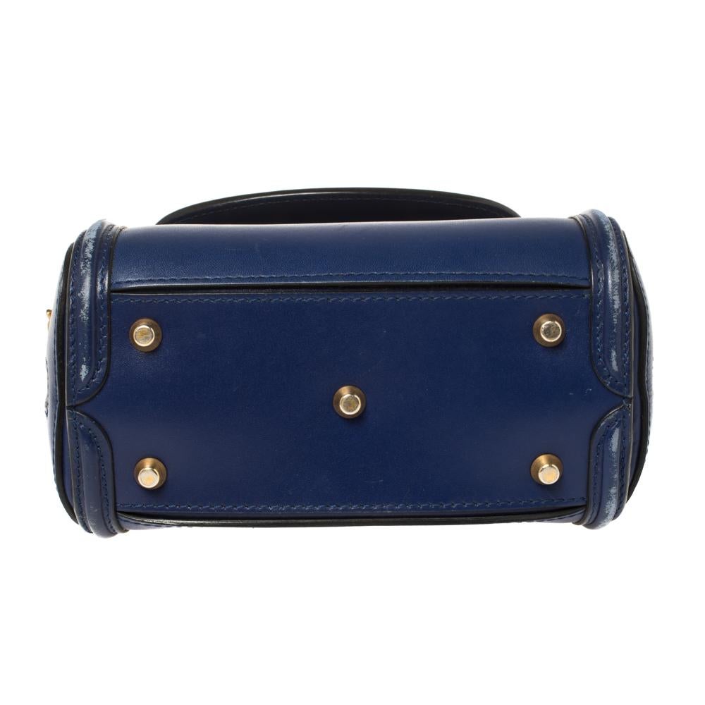 Alexander McQueen Blue Leather Mini Heroine Bag 1