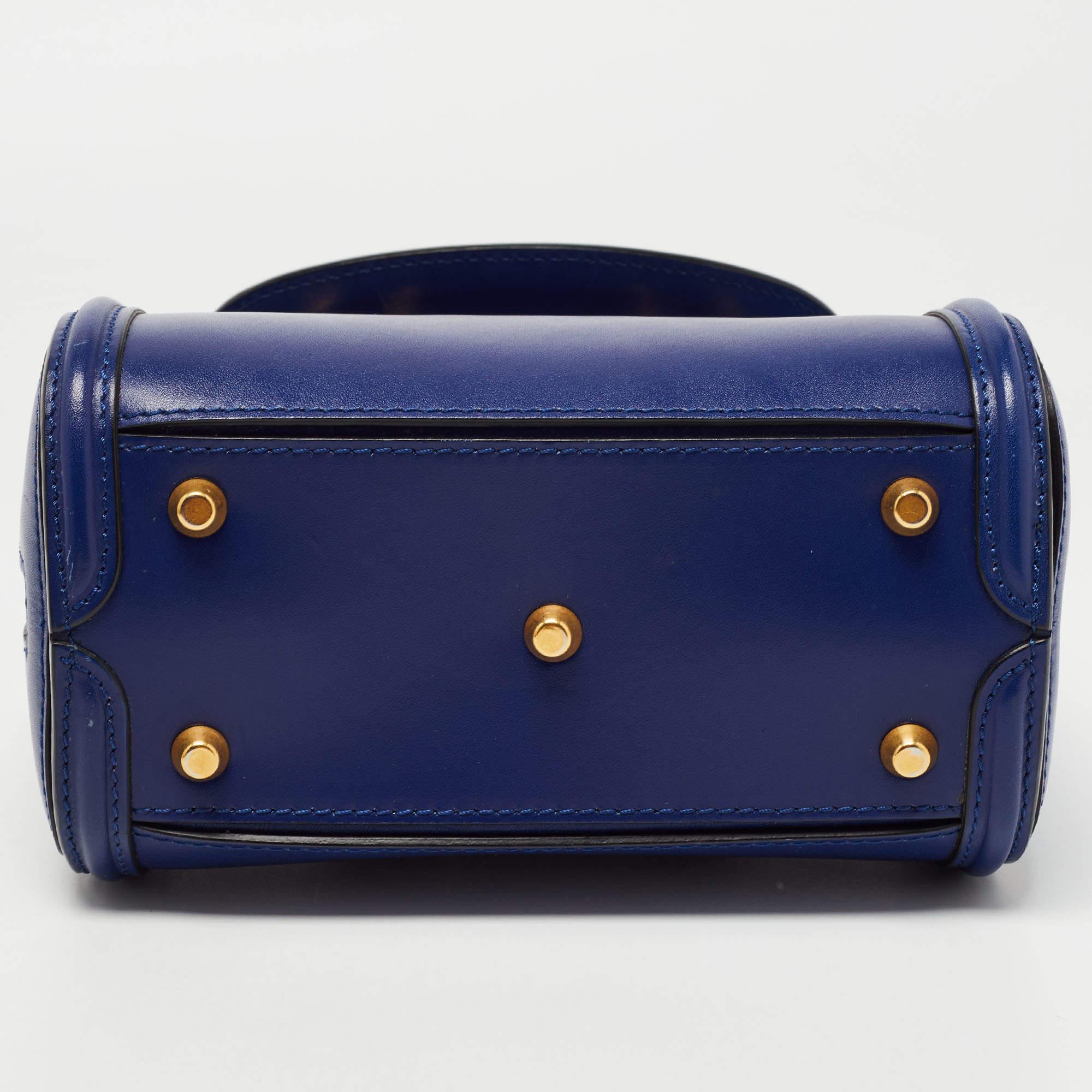 Alexander McQueen Blue Leather Mini Heroine Bag 1