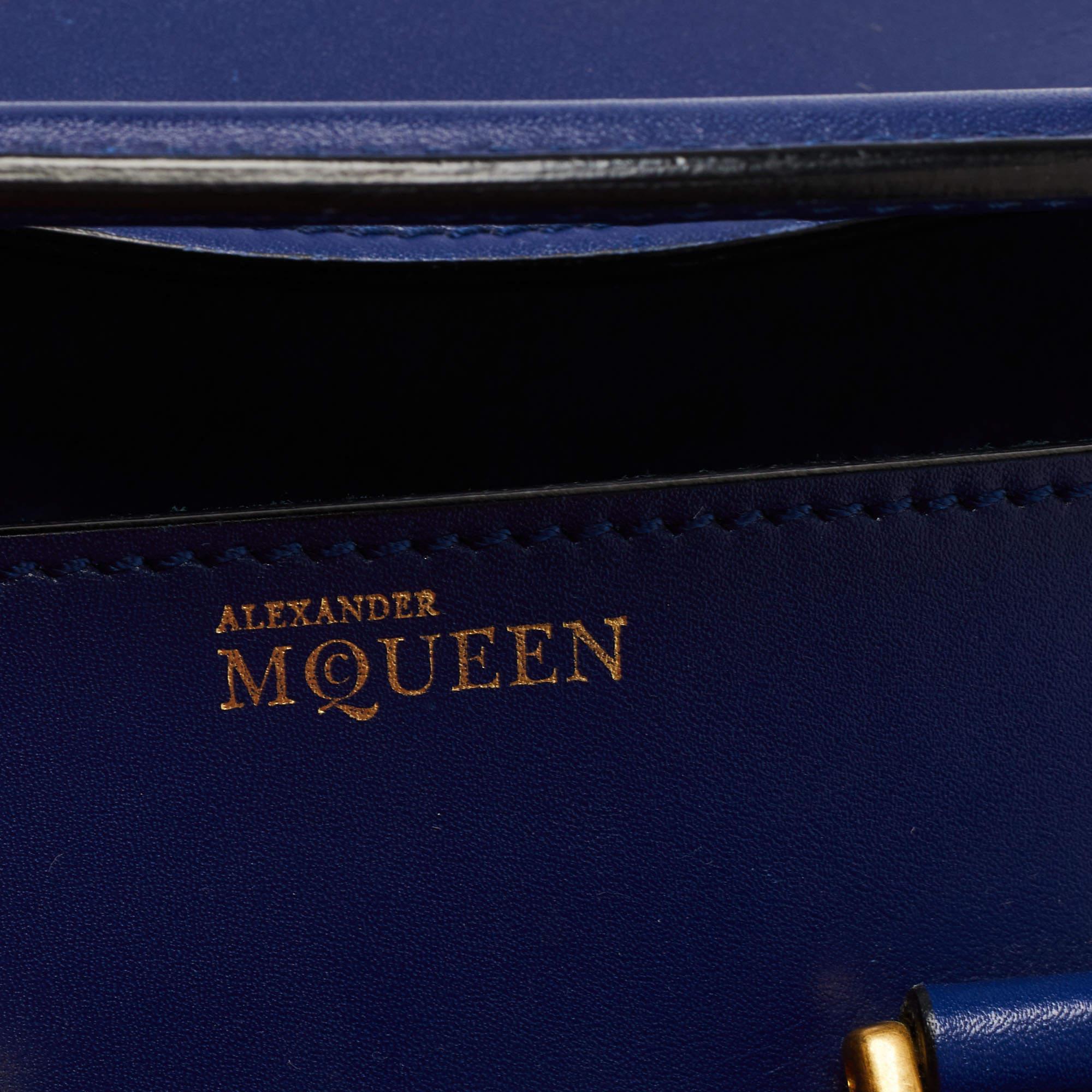 Alexander McQueen Blue Leather Mini Heroine Bag 3