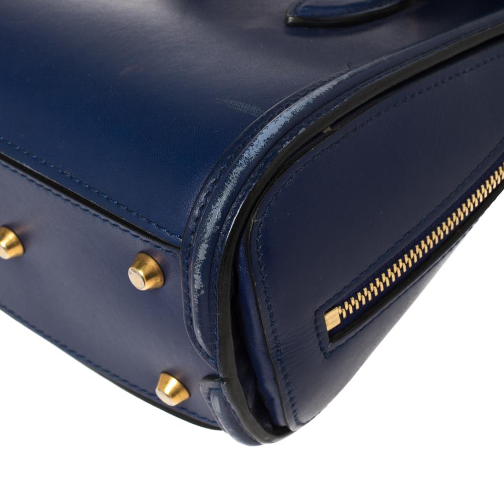 Alexander McQueen Blue Leather Mini Heroine Bag 5