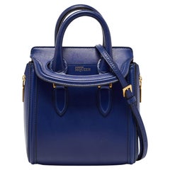Alexander McQueen Borsa Mini Heroine in pelle blu