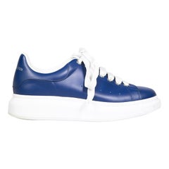 Alexander McQueen Blue Leather Oversize Trainers Size IT 40