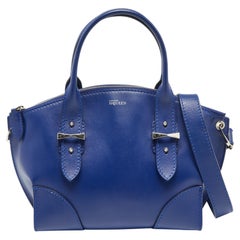 Alexander McQueen Blue Leather Small Legend Tote