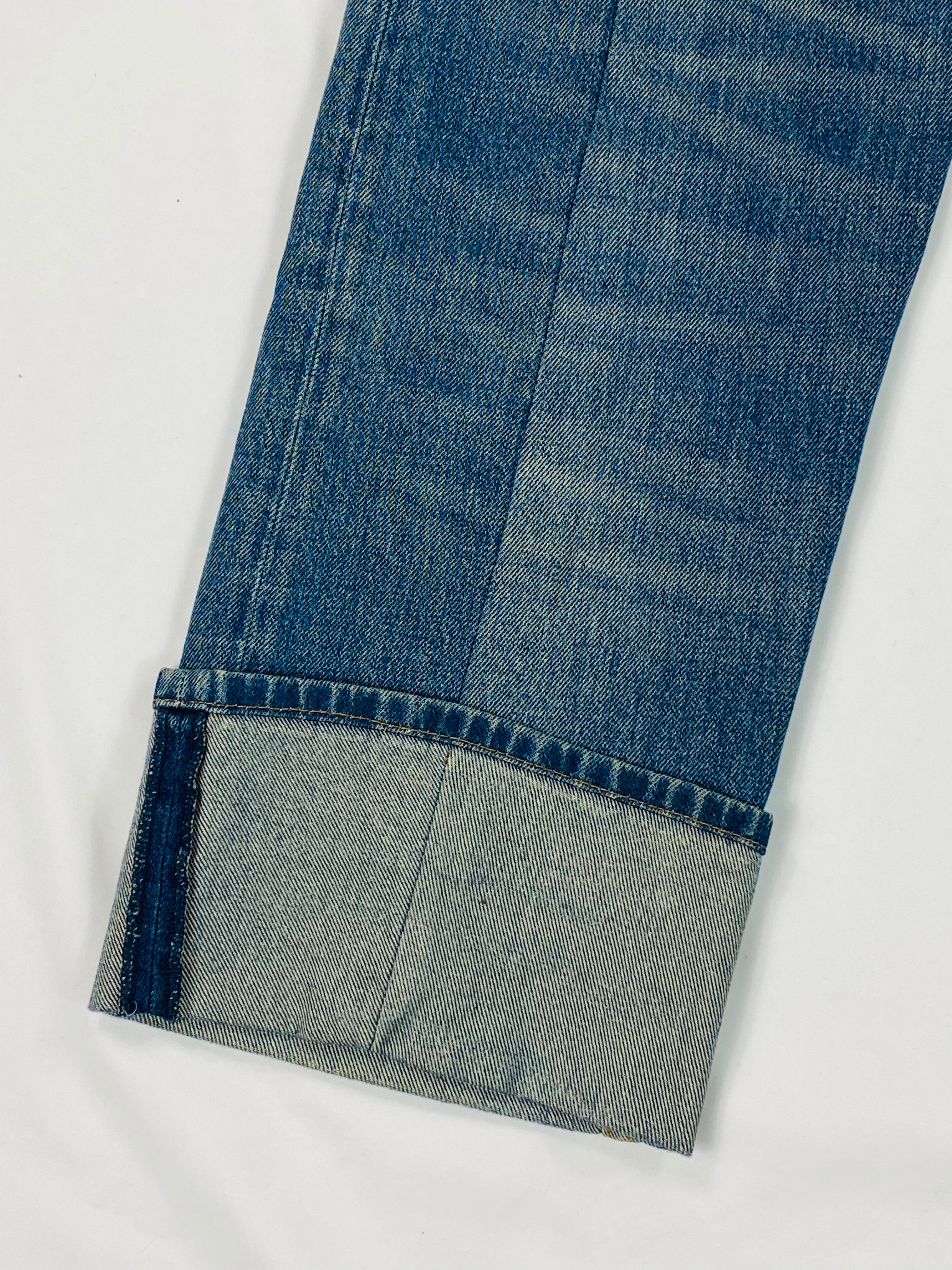 Alexander McQueen Blue Ripped Straight Denim Jeans Size 42 1