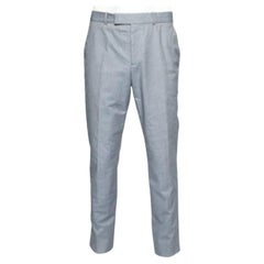Alexander McQueen Pantalon de cérémonie en coton texturé bleu XL