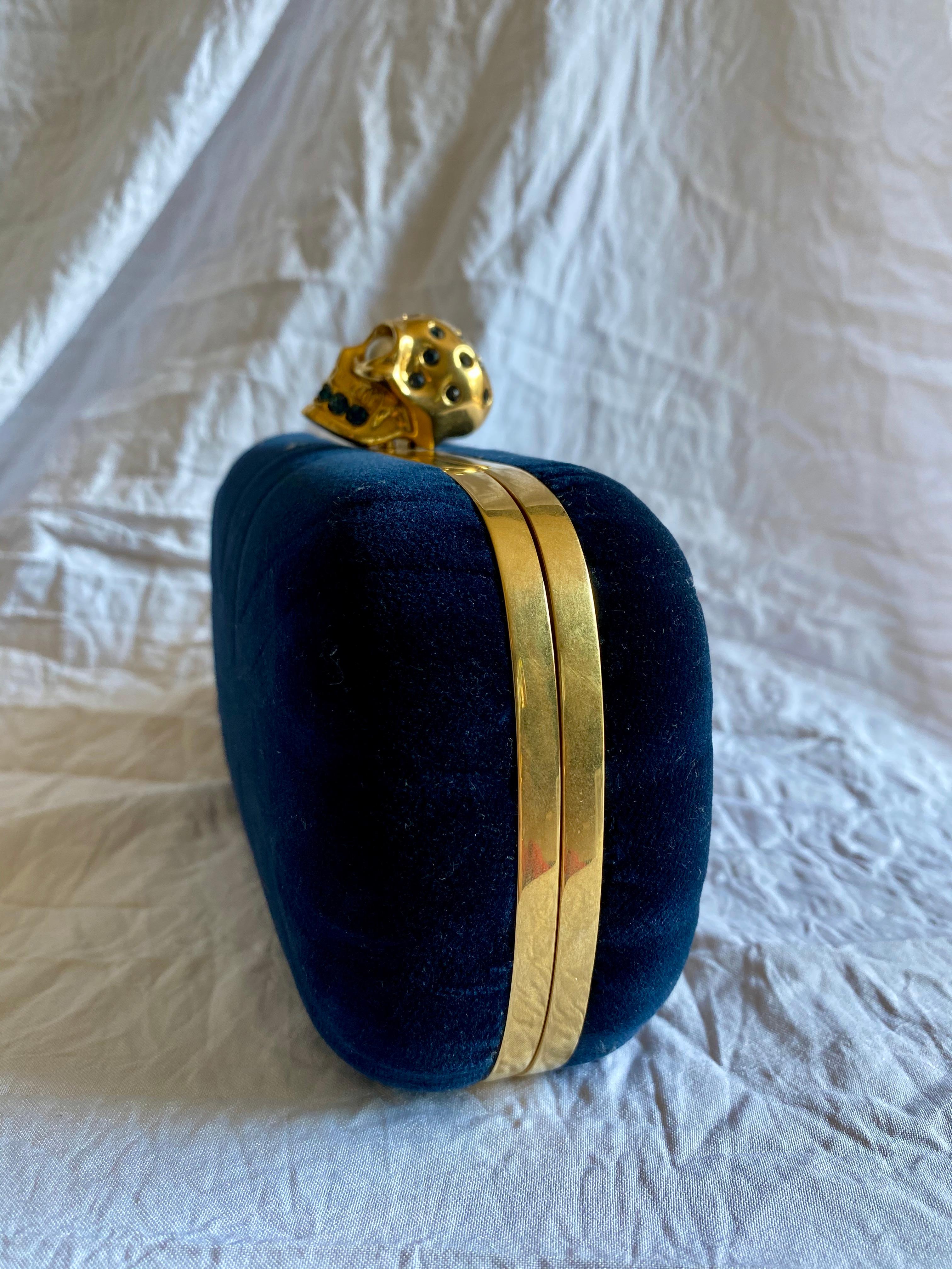 blue velvet purse