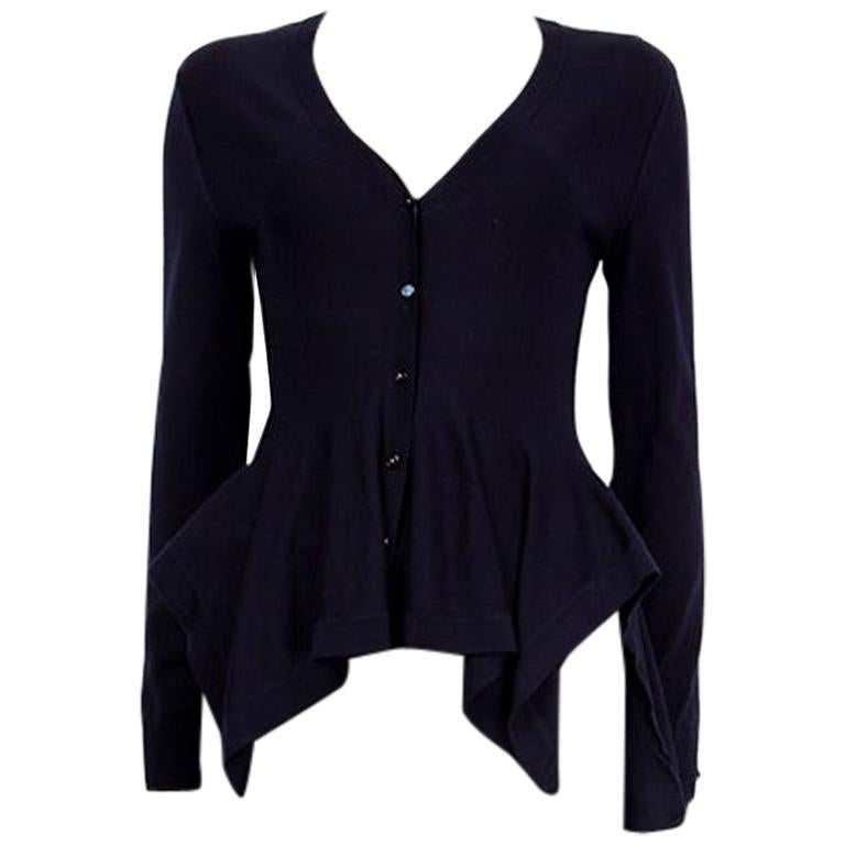 Alexander McQueen blue wool PEPLUM Cardigan Sweater S