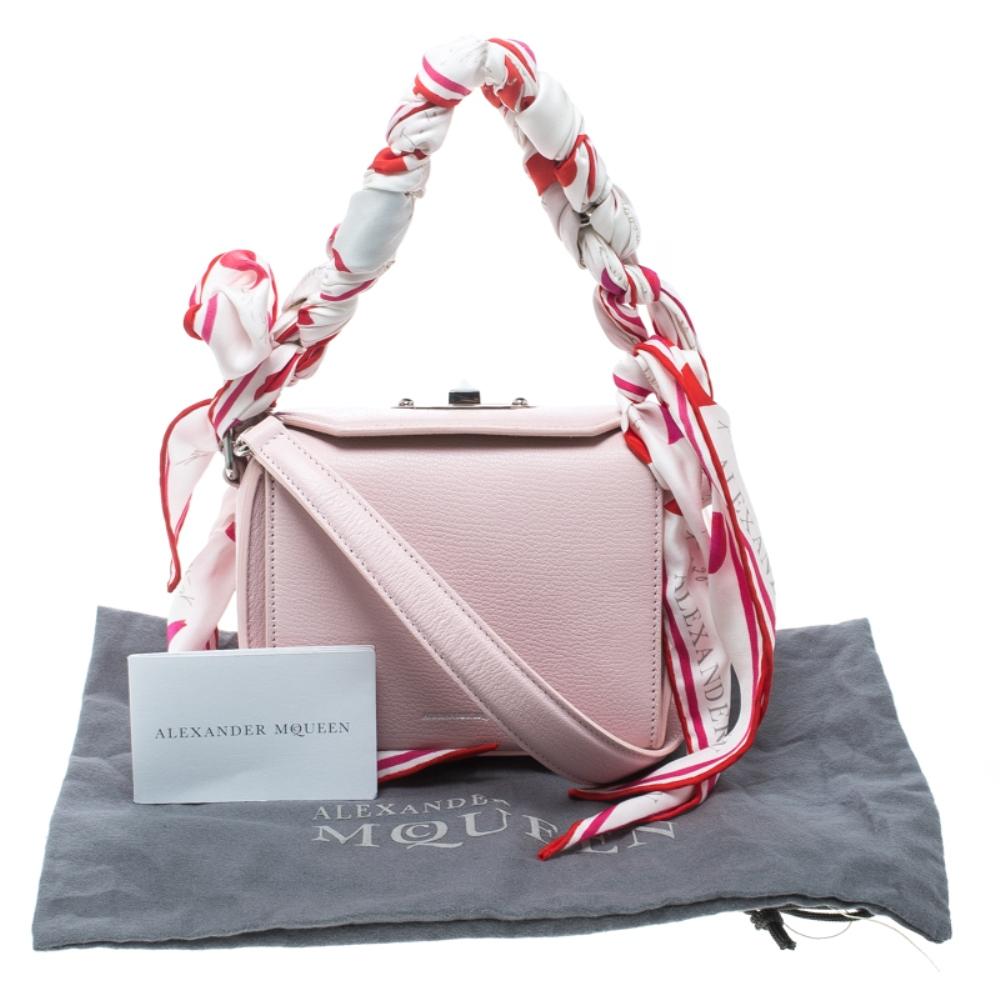 Alexander McQueen Blush Pink Leather Scarf Box Shoulder Bag 4