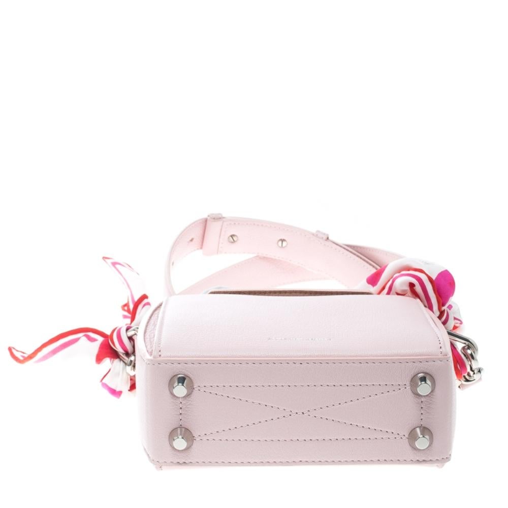 Alexander McQueen Blush Pink Leather Scarf Box Shoulder Bag In Excellent Condition In Dubai, Al Qouz 2