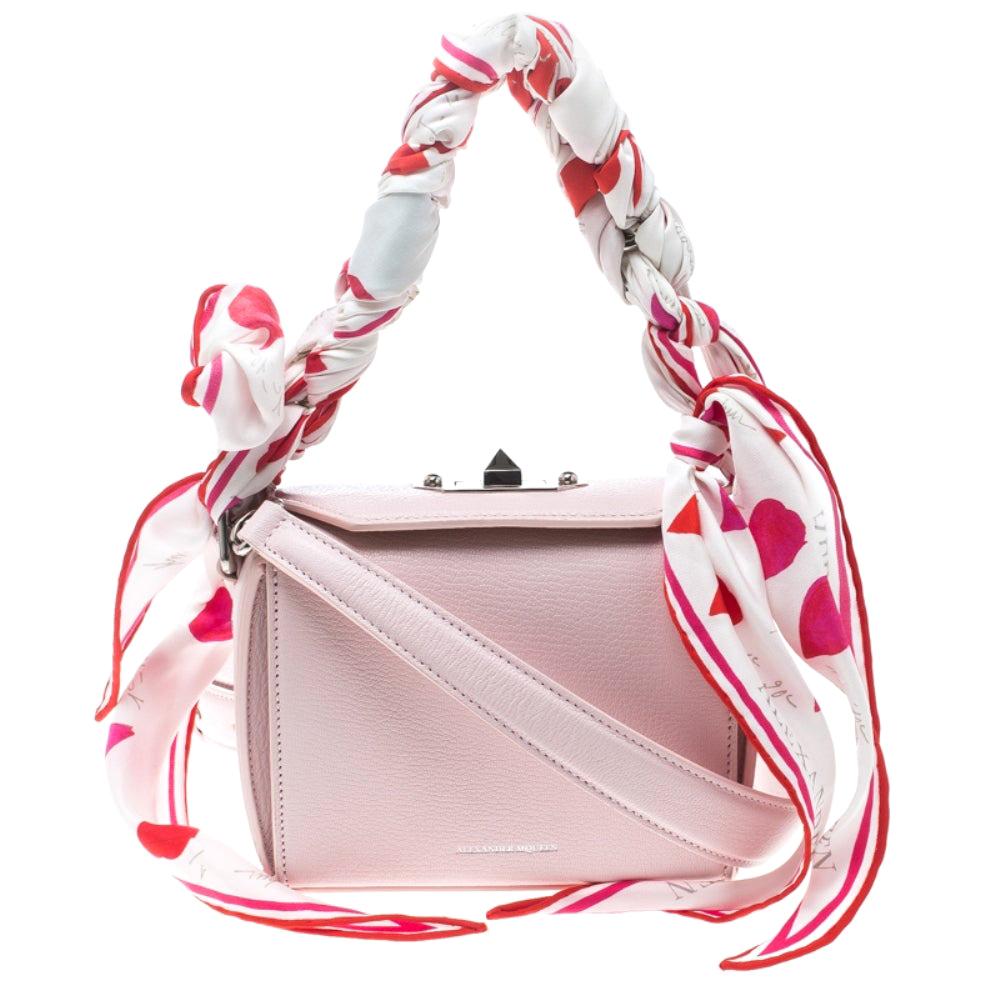 Alexander McQueen Blush Pink Leather Scarf Box Shoulder Bag