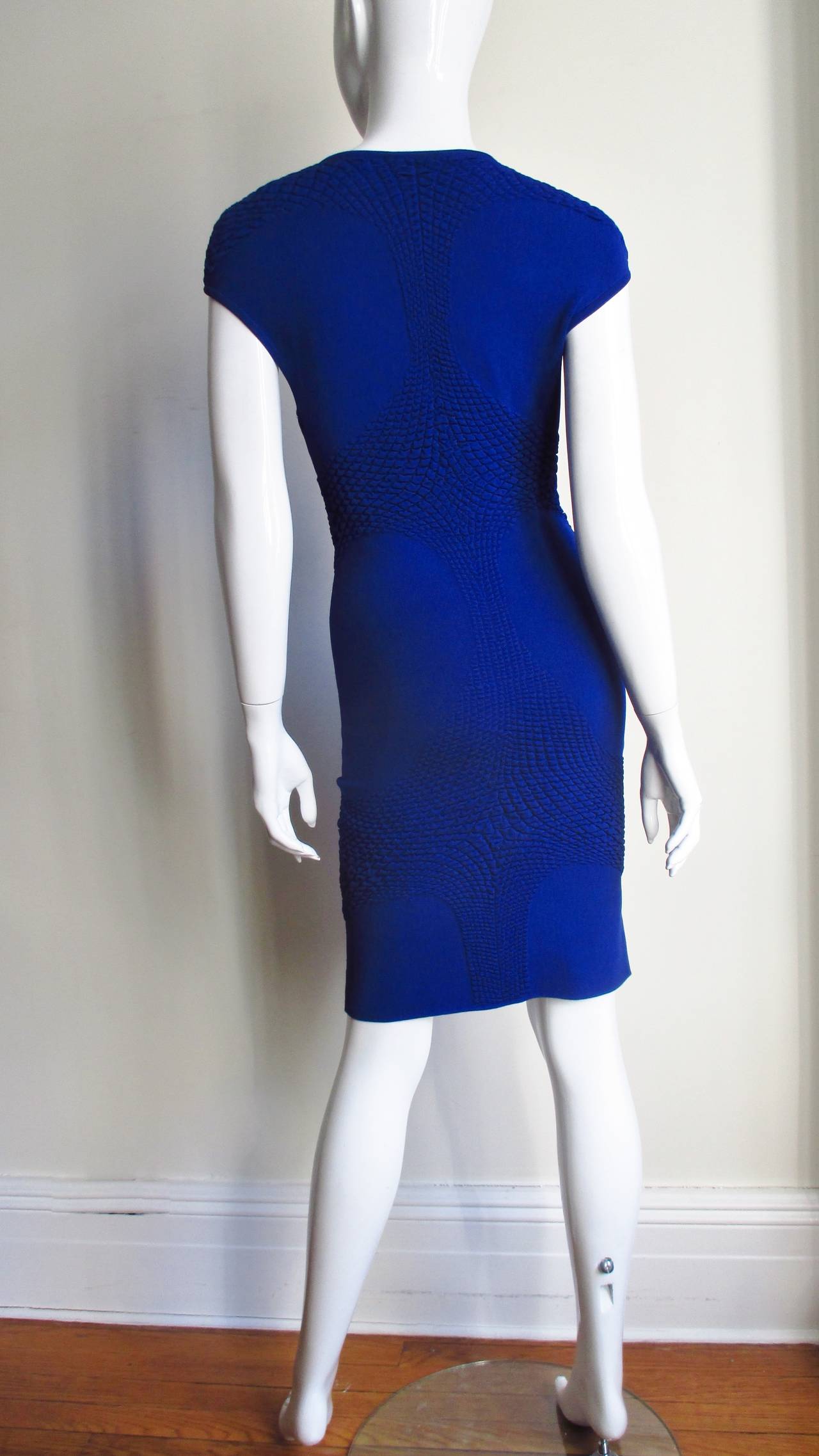 Blaues Alexander McQueen-Bodycon-Kleid im Angebot 9