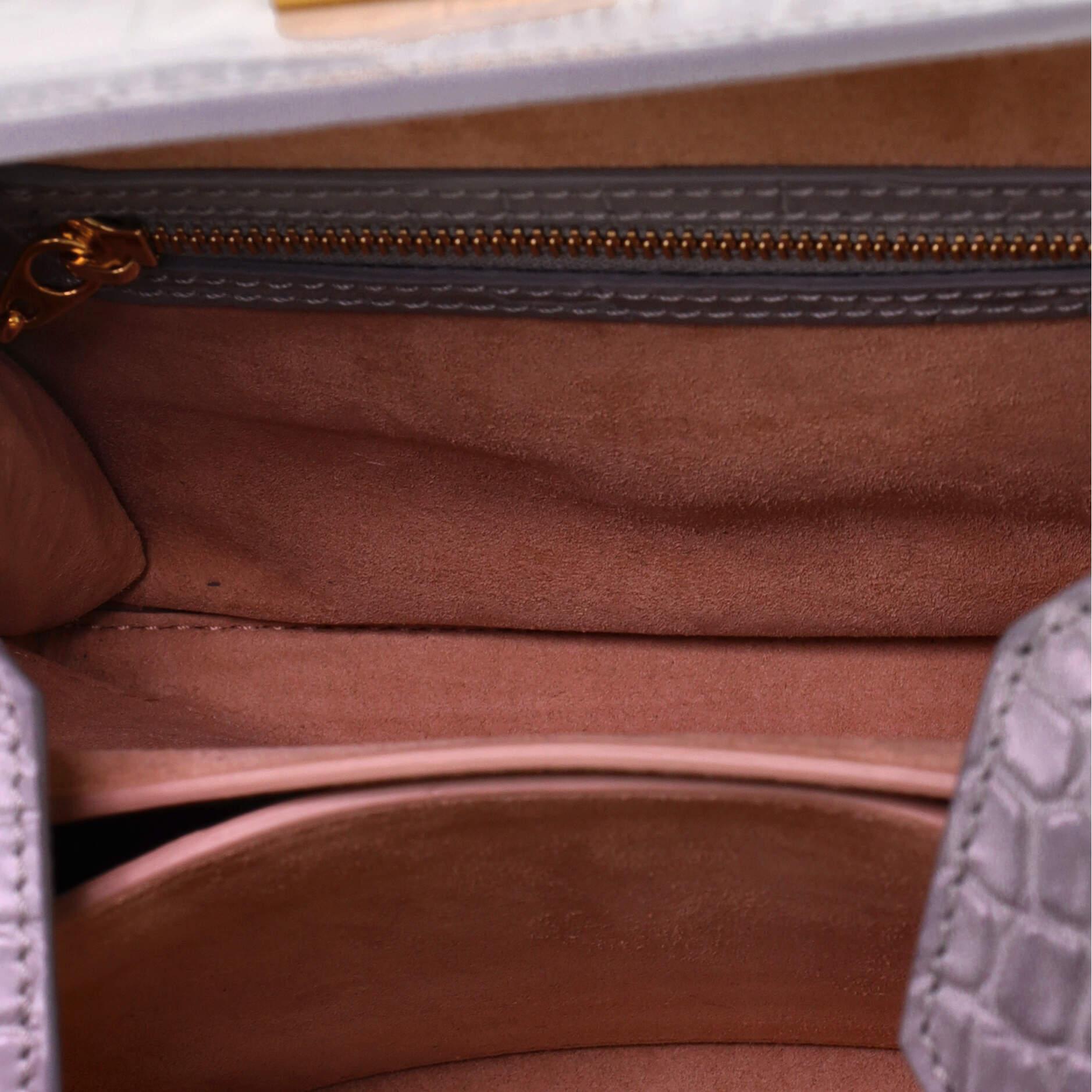 Women's or Men's Alexander McQueen Box Shoulder Bag Crocodile Embossed Leather 19