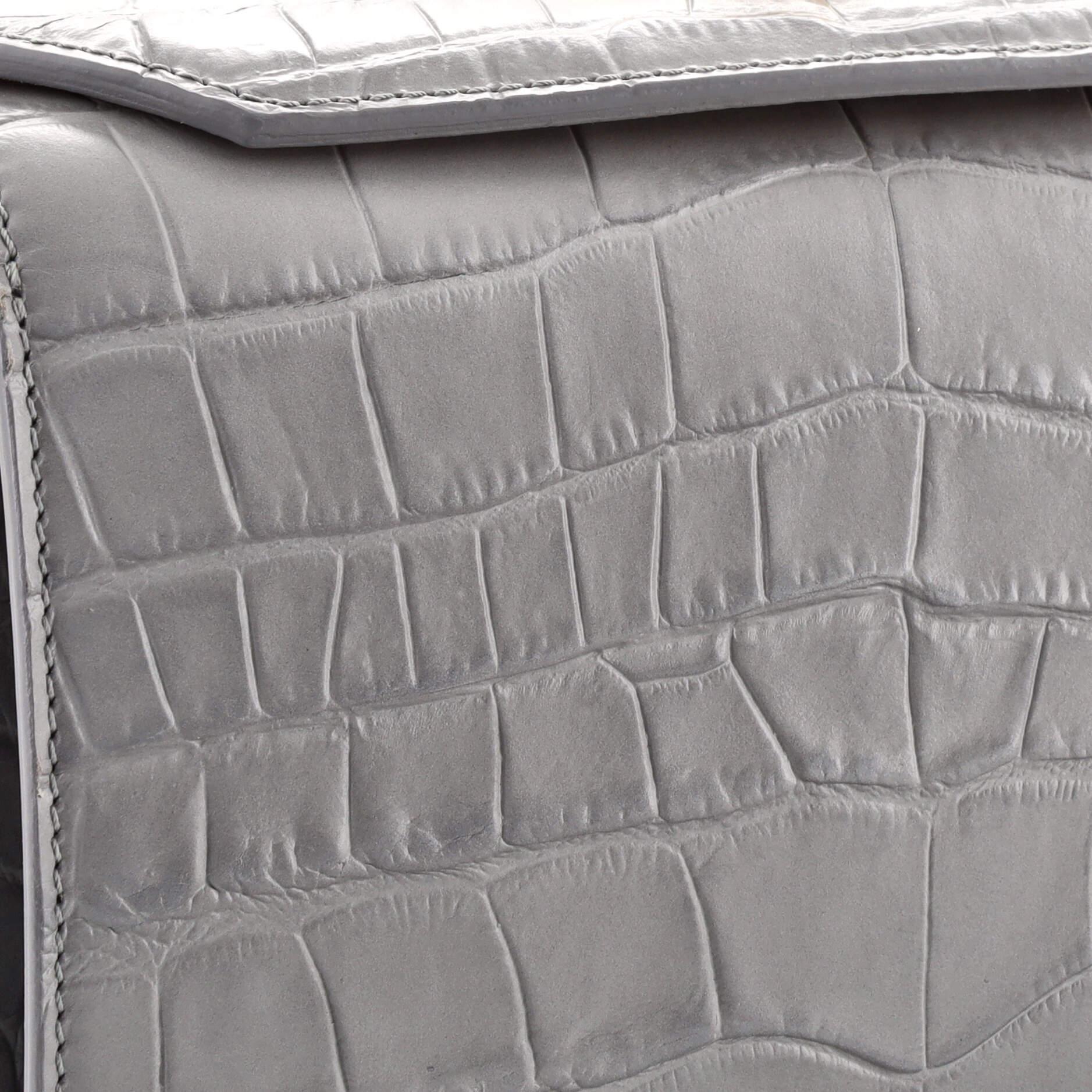 Alexander McQueen Box Shoulder Bag Crocodile Embossed Leather 19 1