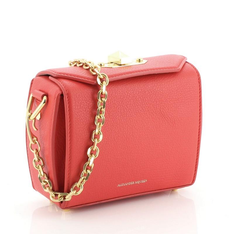 Red Alexander McQueen Box Shoulder Bag Leather 16