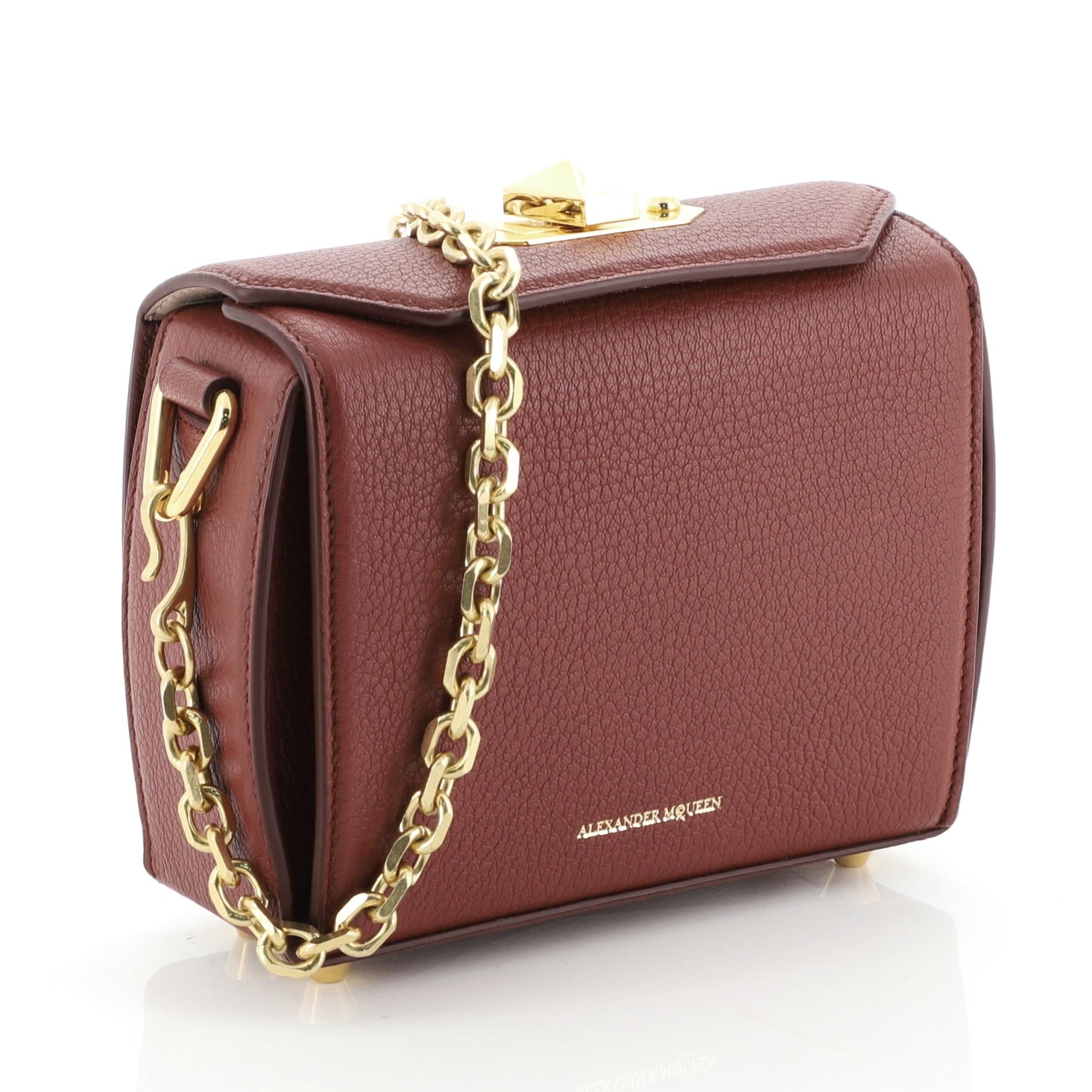 Brown Alexander McQueen Box Shoulder Bag Leather 16
