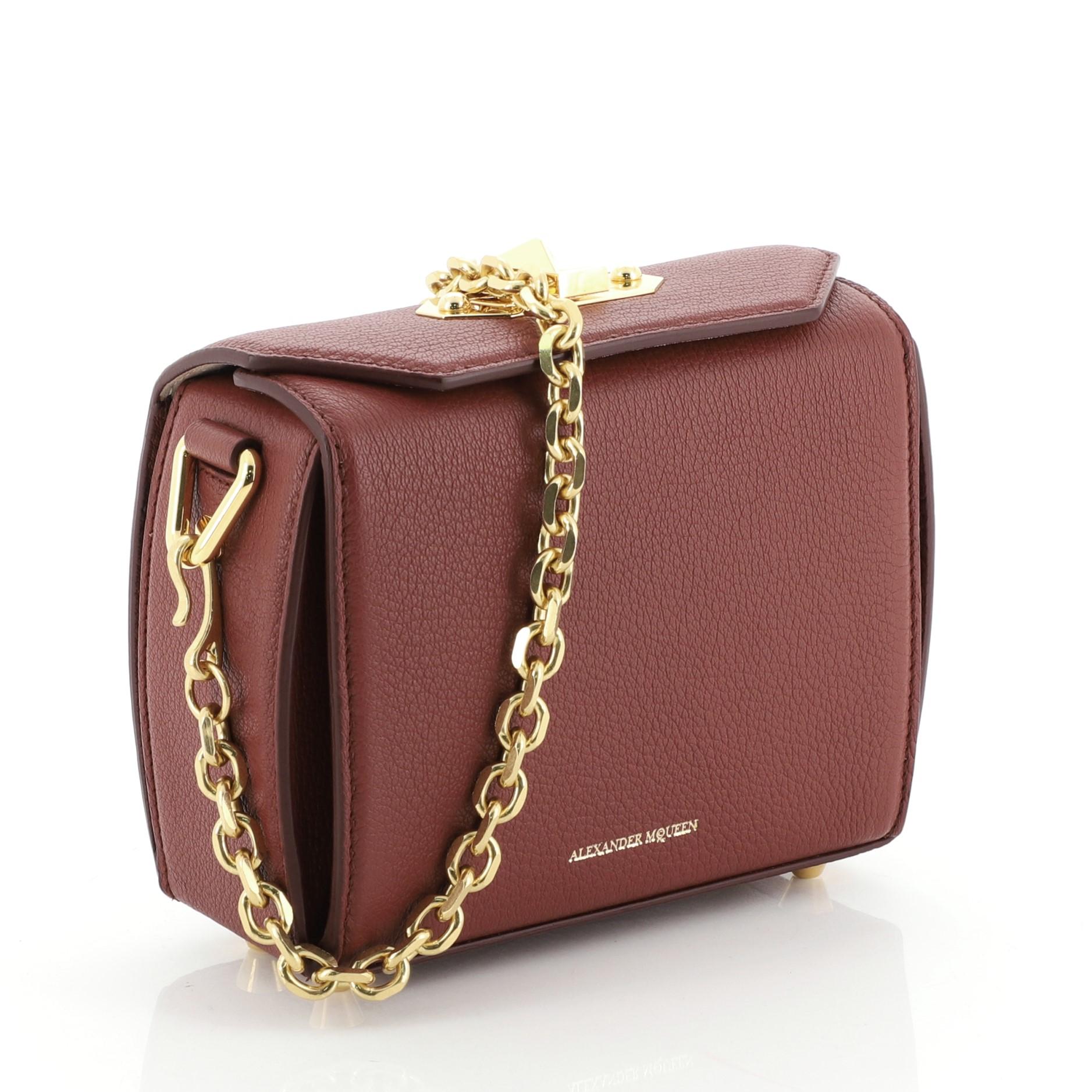 Brown Alexander McQueen Box Shoulder Bag Leather 16