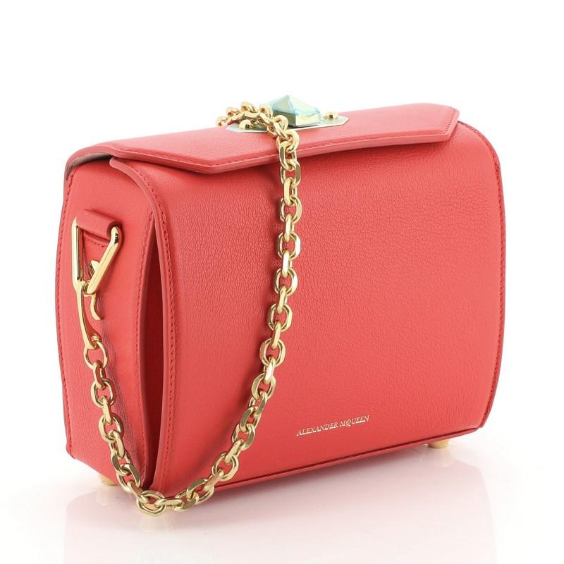 Red Alexander McQueen Box Shoulder Bag Leather 19