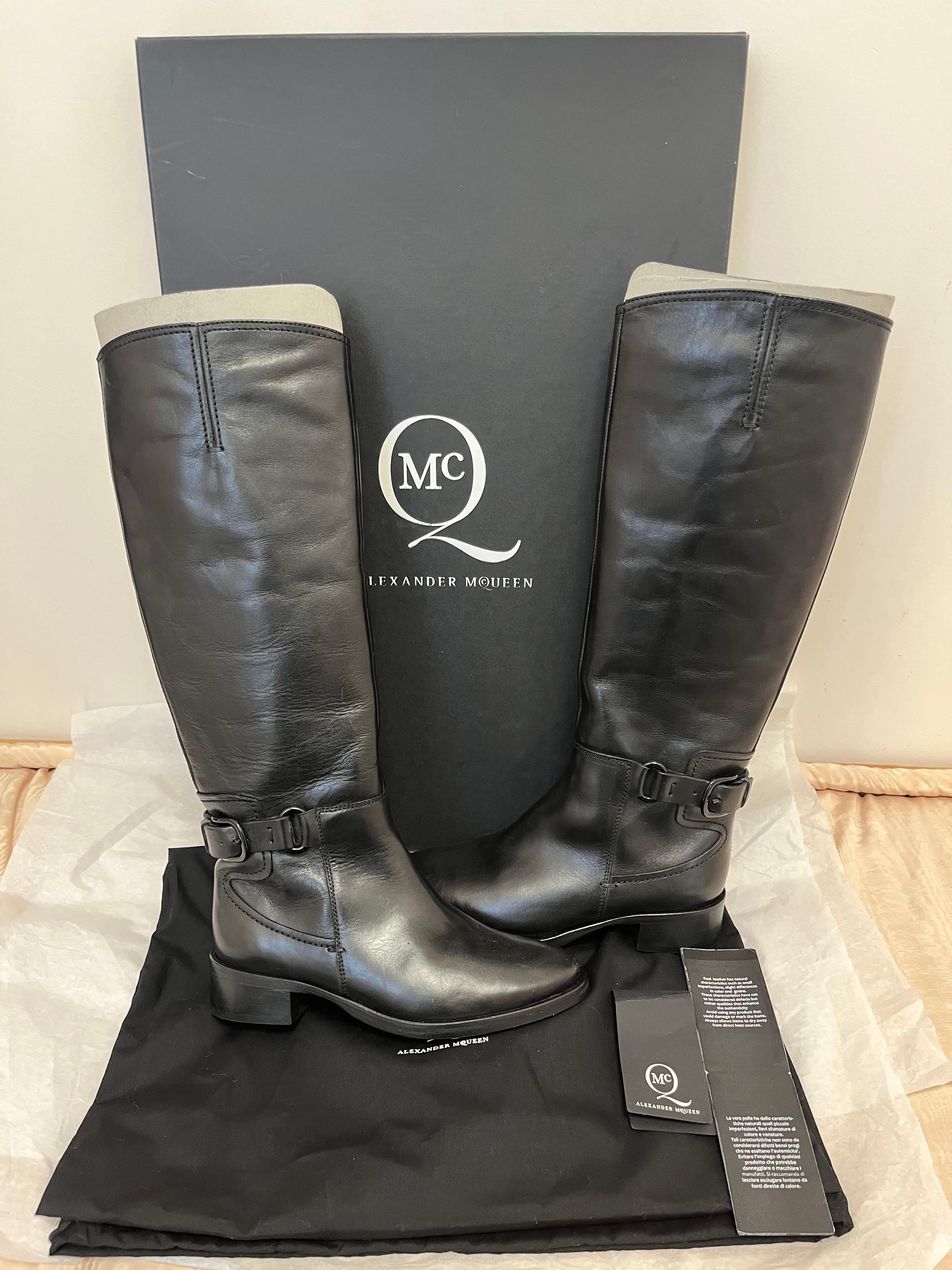 Alexander McQueen Bridal Riding Boots Size 7 w/Box, Dust Bag and Literature 7