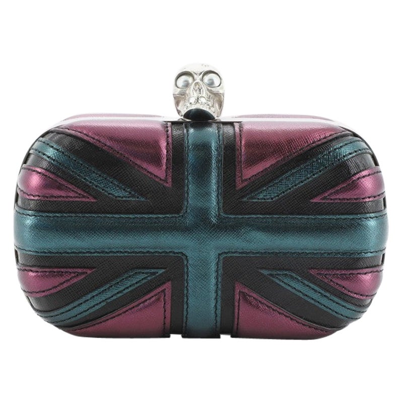 Alexander McQueen Britannia Skull Box Clutch Leather Small