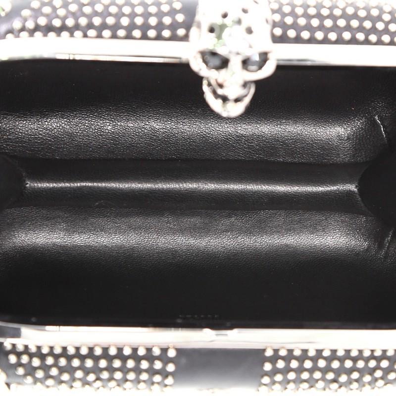 Women's Alexander McQueen Britannia Skull Box Clutch Studded Leather Small
