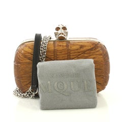 Alexander McQueen Britannia Skull Box Clutch Wood Small