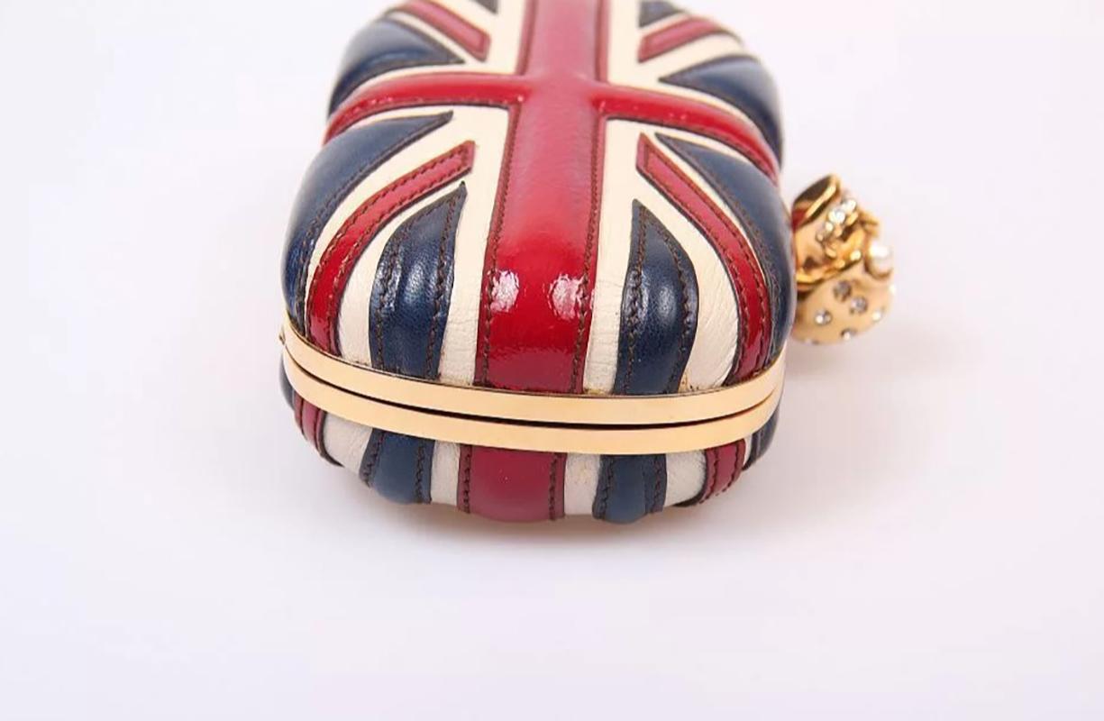 Alexander McQueen Borsa BRITISH FLAG in pelle con chiusura a scatto in vendita 2