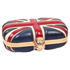 Alexander McQueen Borsa BRITISH FLAG in pelle con chiusura a scatto