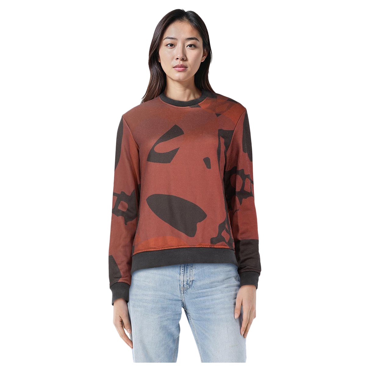 Alexander McQueen Pull abstrait marron et noir Taille S en vente