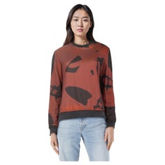 Alexander McQueen Pull abstrait marron et noir Taille S