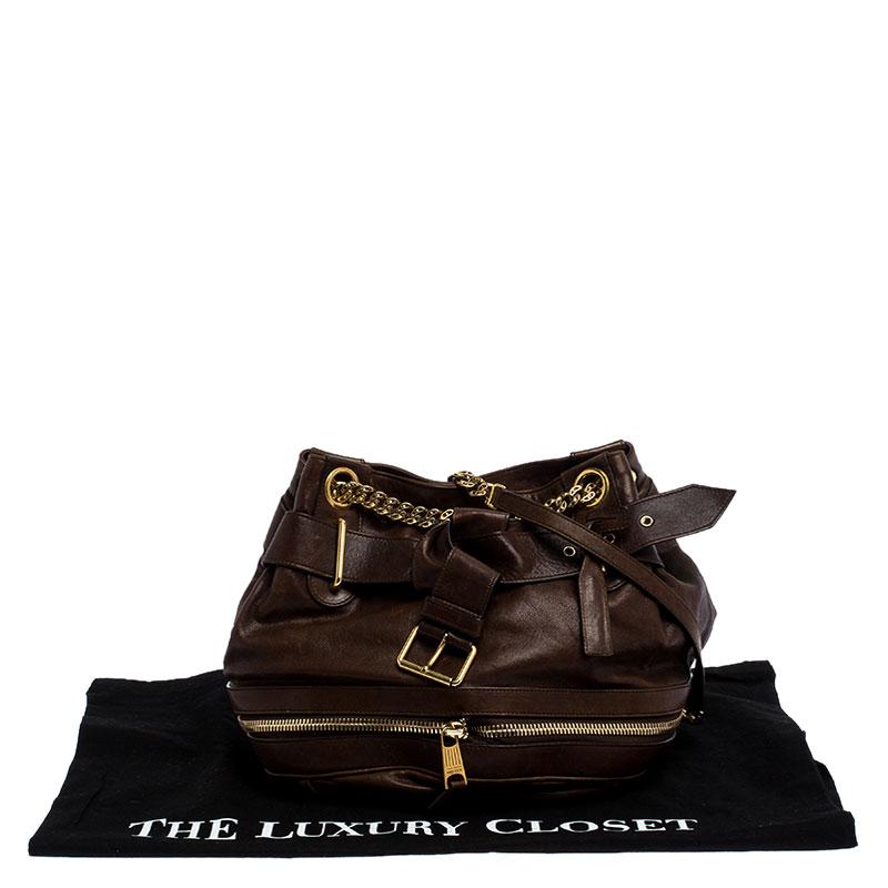 Alexander McQueen Brown Leather Faithful Bucket Tote 5