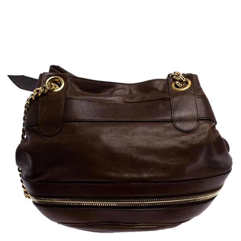 Alexander McQueen Brown Leather Faithful Bucket Tote 1