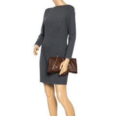 Alexander McQueen Brown Leather Faithful Glove Clutch