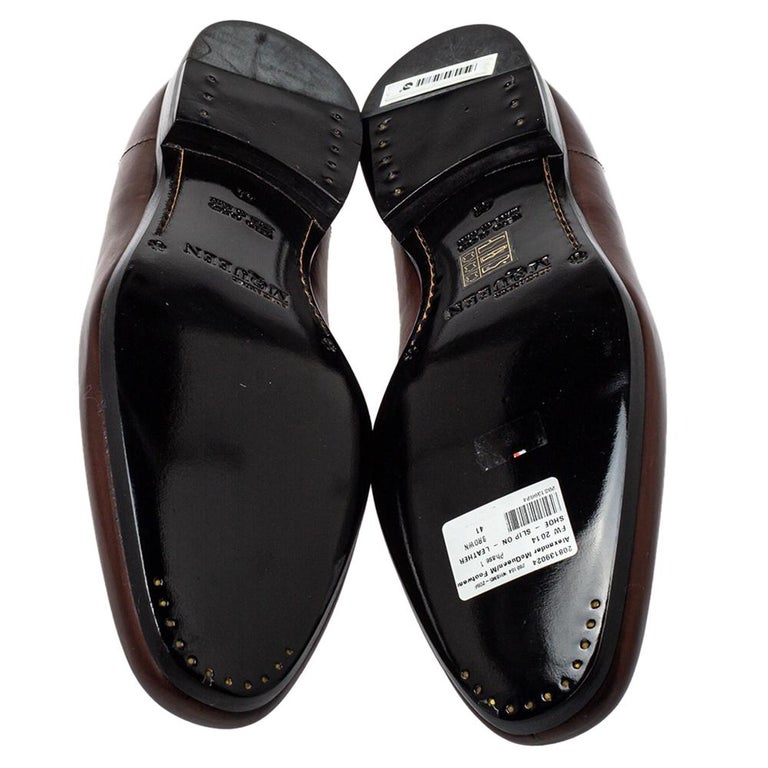 Alexander McQueen Dark Brown Skull Loafers Alexander McQueen Burgundy Leather Skull City Ballet Flats  main image 4