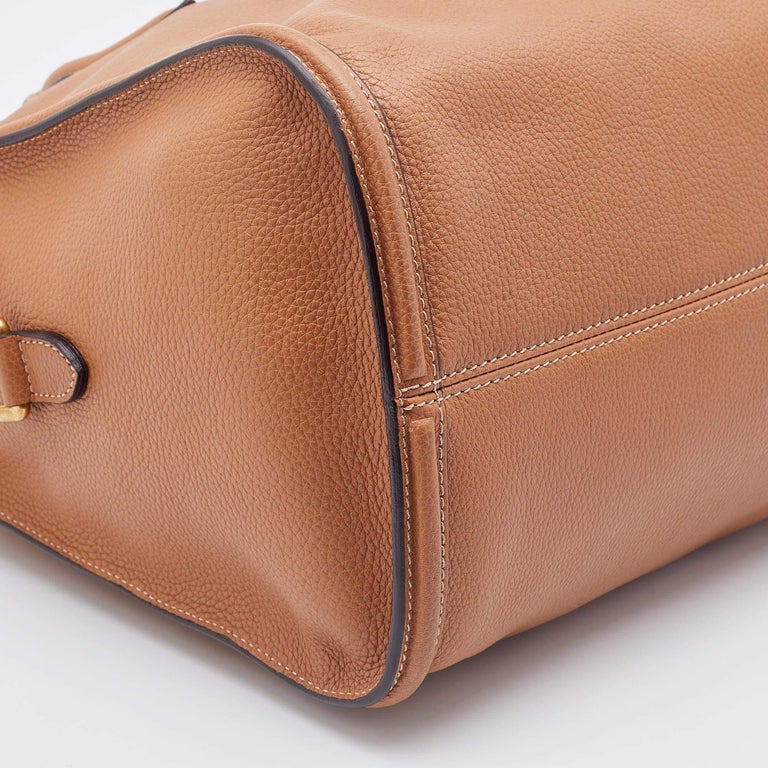 Alexander McQueen Brown Leather Skull Padlock Satchel For Sale at 1stDibs