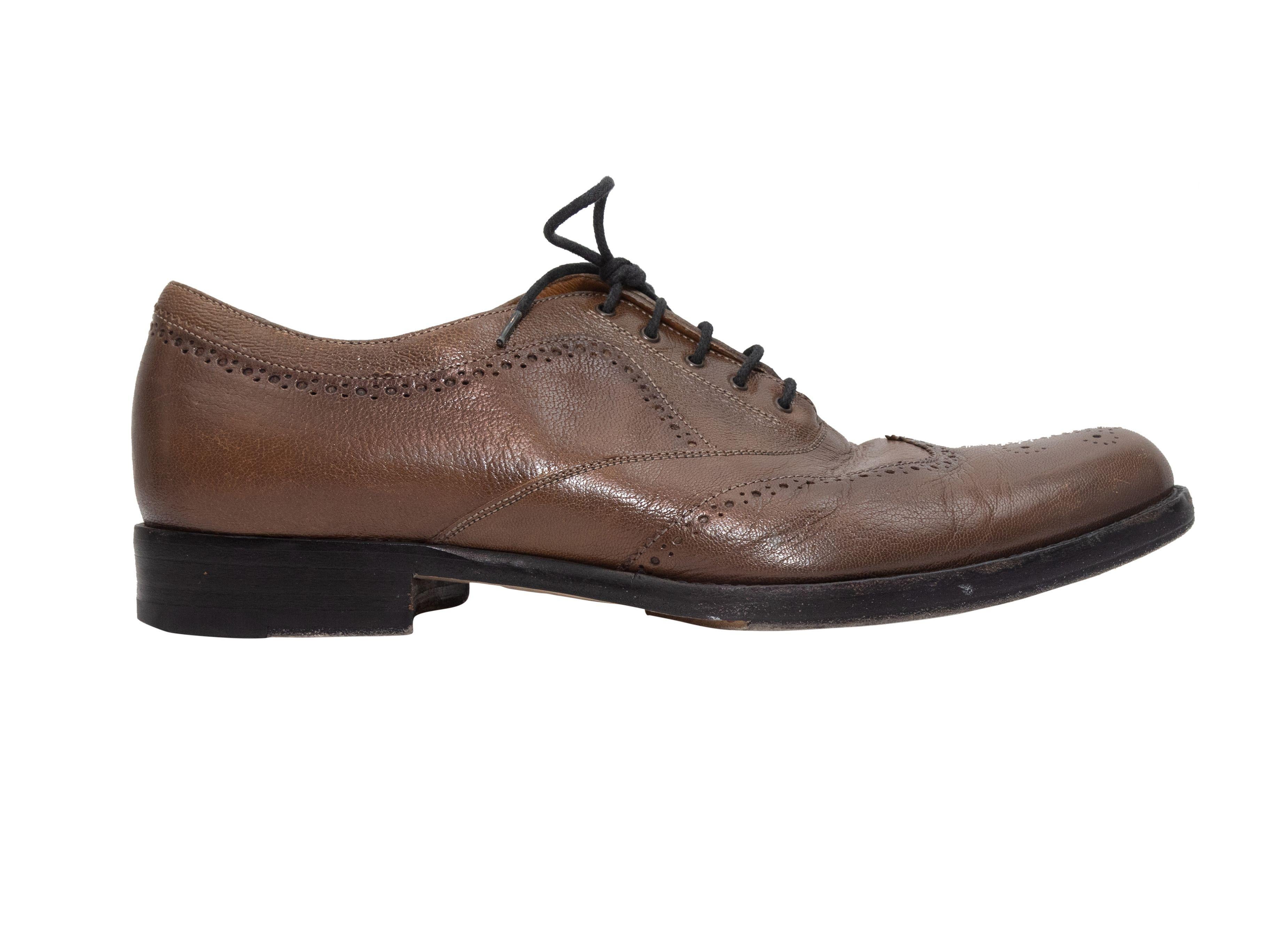 Men's Alexander McQueen Brown Leather Wingtip Oxfords
