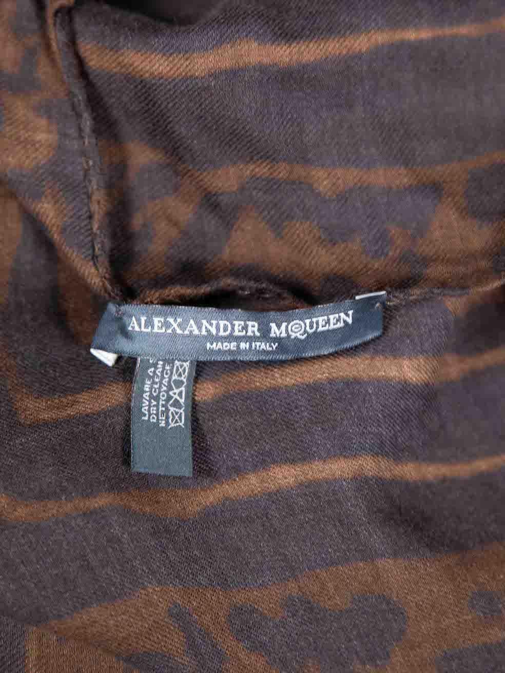 Alexander McQueen Brown Leopard Print Scarf In Excellent Condition For Sale In London, GB