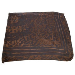 Alexander McQueen Brown Leopard Print Scarf